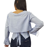 Blusa Vero Moda Azul Claro Style ALPINE STRIPE L/S SHIRT(FL)