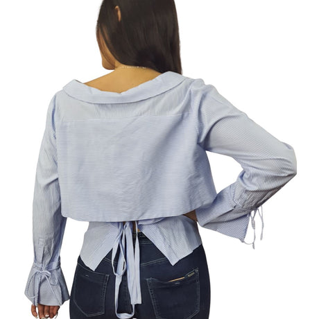 Blusa Vero Moda Azul Claro Style ALPINE STRIPE L/S SHIRT(FL)