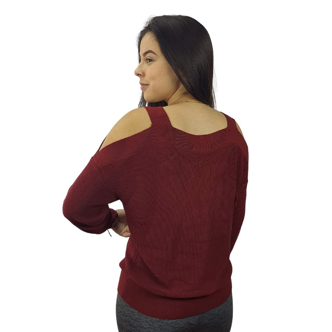 Blusa Vero moda Vinotinto Style ELLEN L/S KNIT(EL)