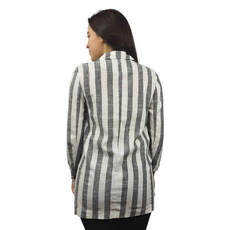Blazer Vero Moda Blanco y Gris  Style LULU 3/4 BLAZER(VMC-PM-EC-3)