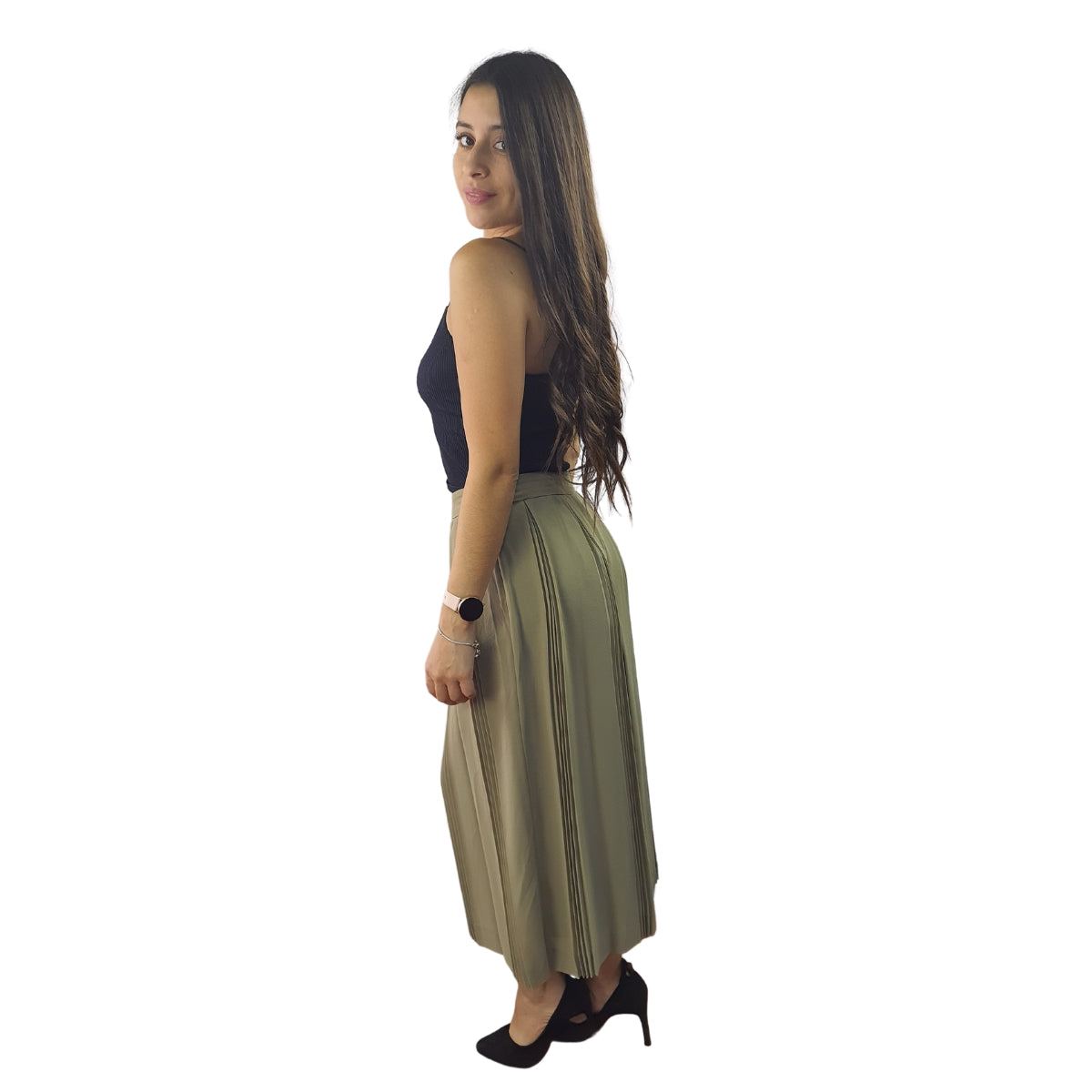 Pescador Vero Moda Verde Claro Style VIVIAN 7/8 WIDE PANTS(HH)