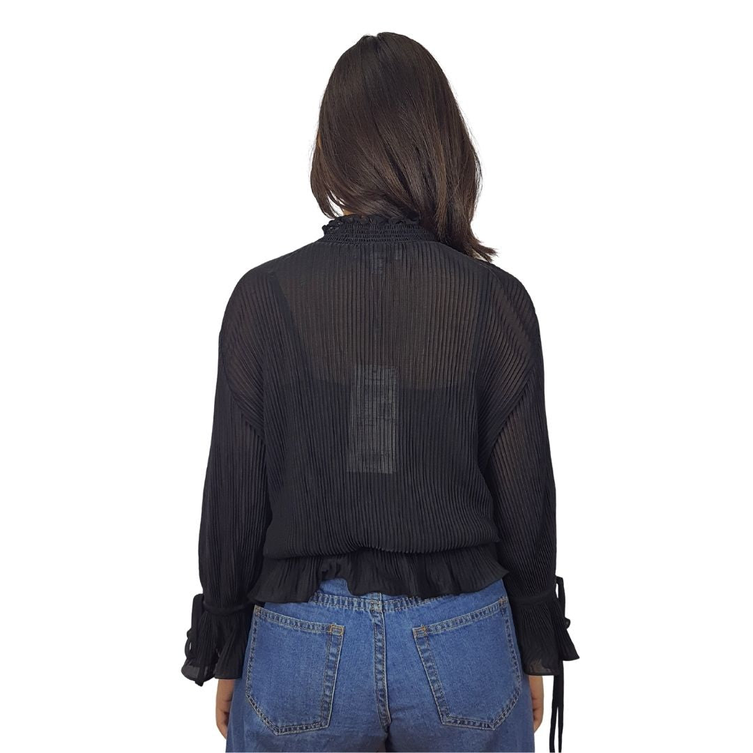 Blusa Veromoda Negro Style KARAN 3/4 JERSEY TOP(VMC-LL)