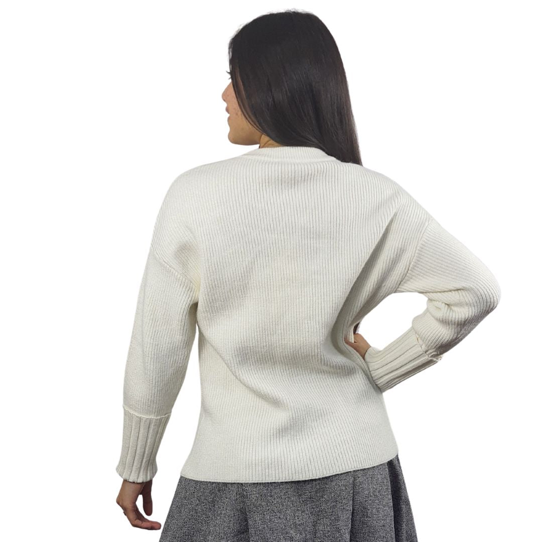 Sweater Vero Moda Blanco Style FRILL L/S KNIT(VMC-CP)