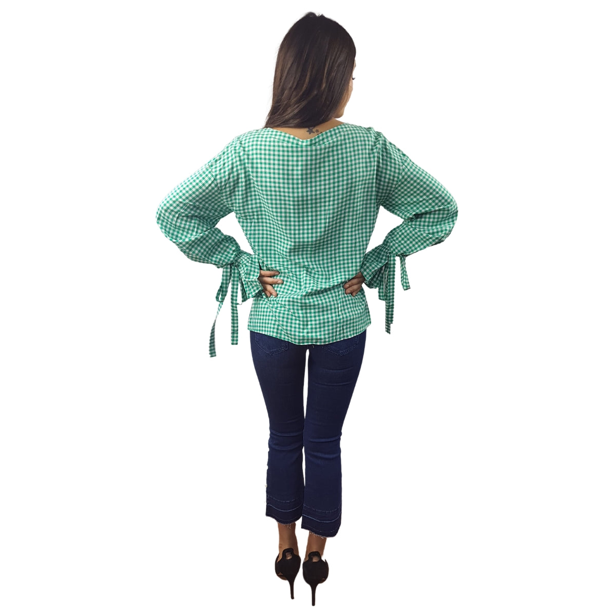 Blusa Vero Moda Verde Style POMELO TARTAN L/S SHIRT(SL)