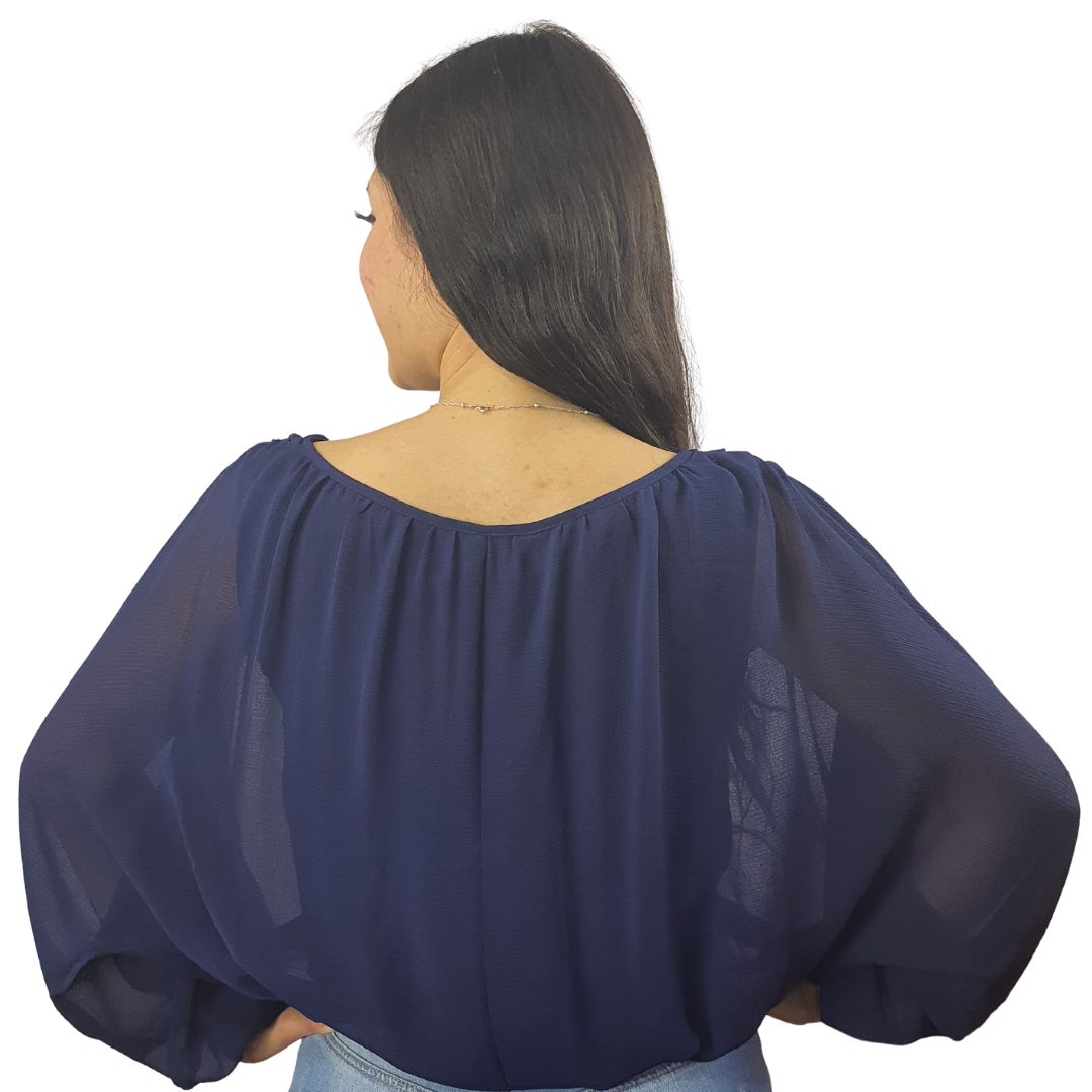 Blusa Vero Moda Azul Oscuro Style CLOUD 3/4 TOP(VMC-BN-ET-2)