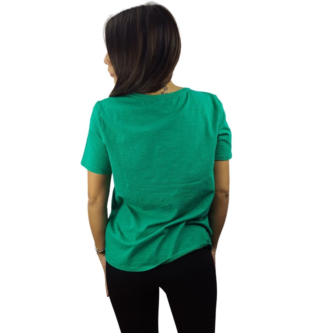 Polera Vero moda Verde Style CAFE S/S TOP(SL)