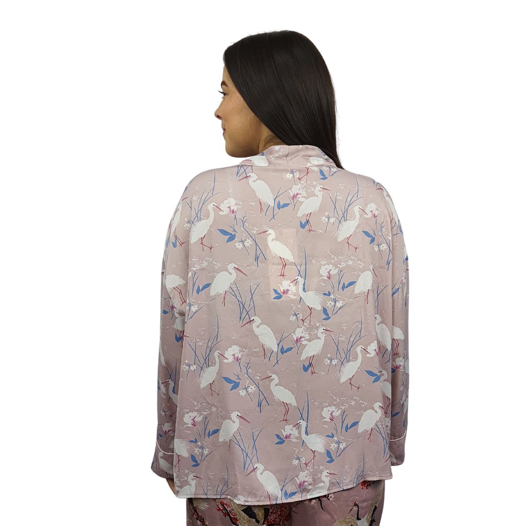 Camisa de Pijama Vero Moda Rosa Vieja Style CALPE L/S SHIRT(HOMEWEAR)