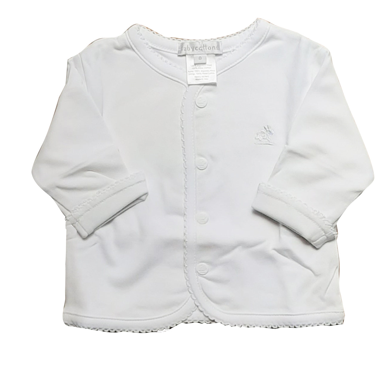 Cardigan Babycottons Rever S/Capucha Blanco