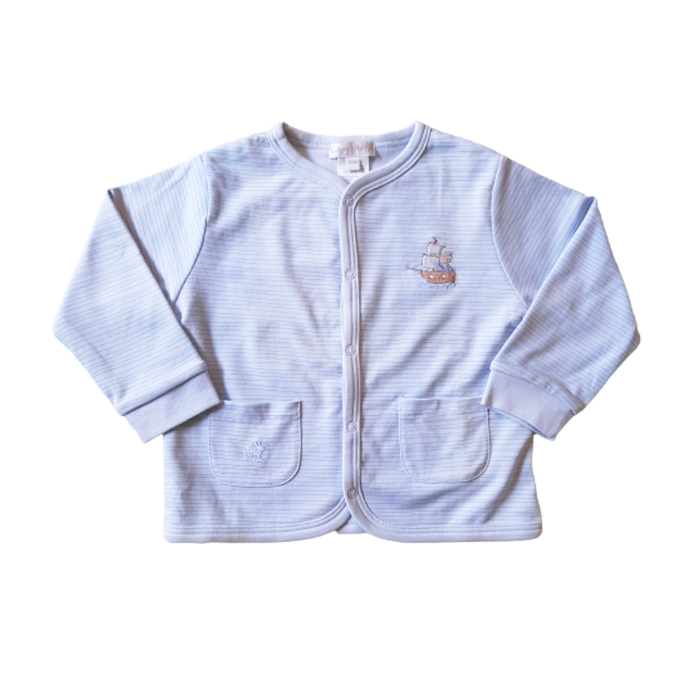 Cardigan Babycottons My Little  Sailor Ray  E Rever Azul