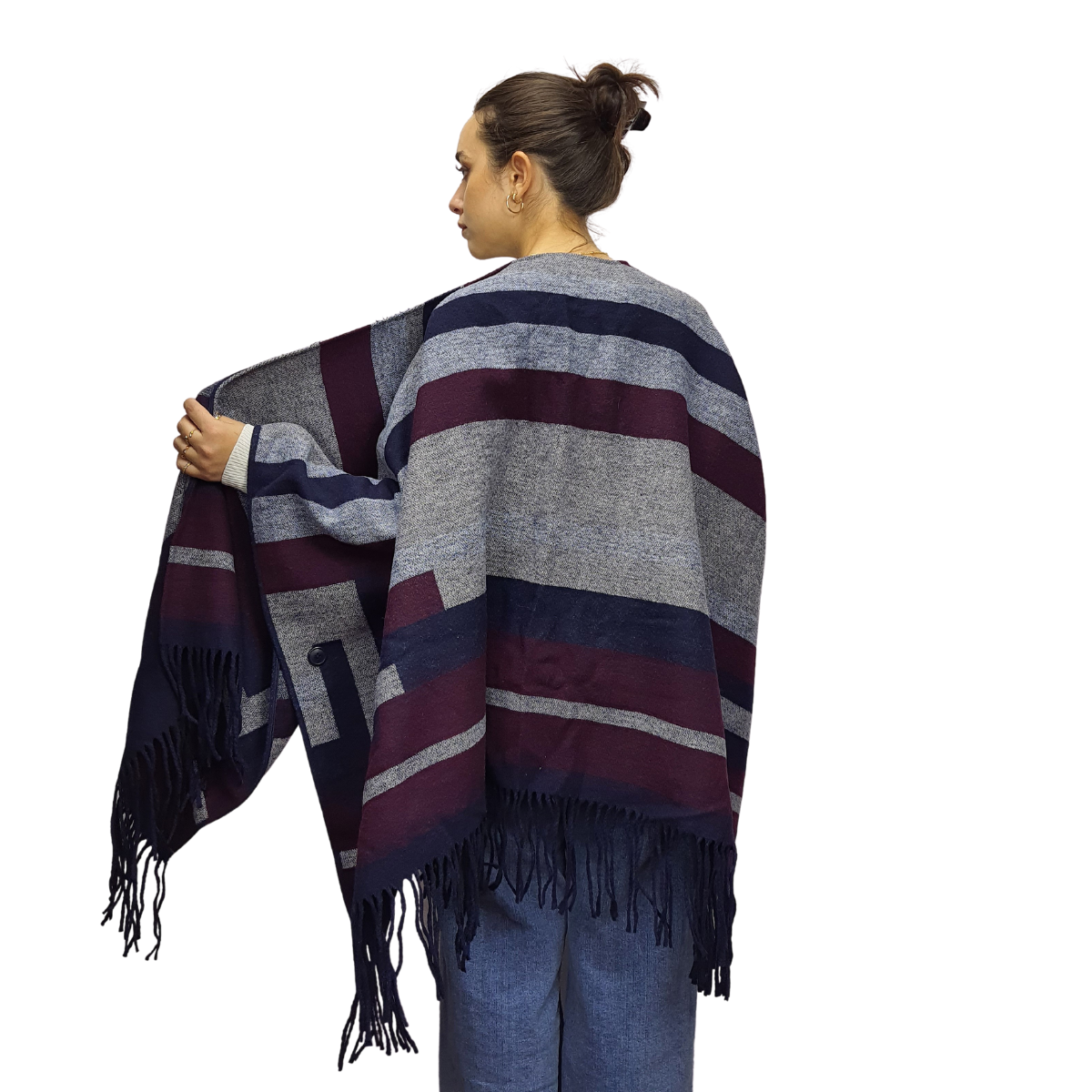 Poncho  Vero Moda Azul  Style NAVY WOOL CAPE(EL)