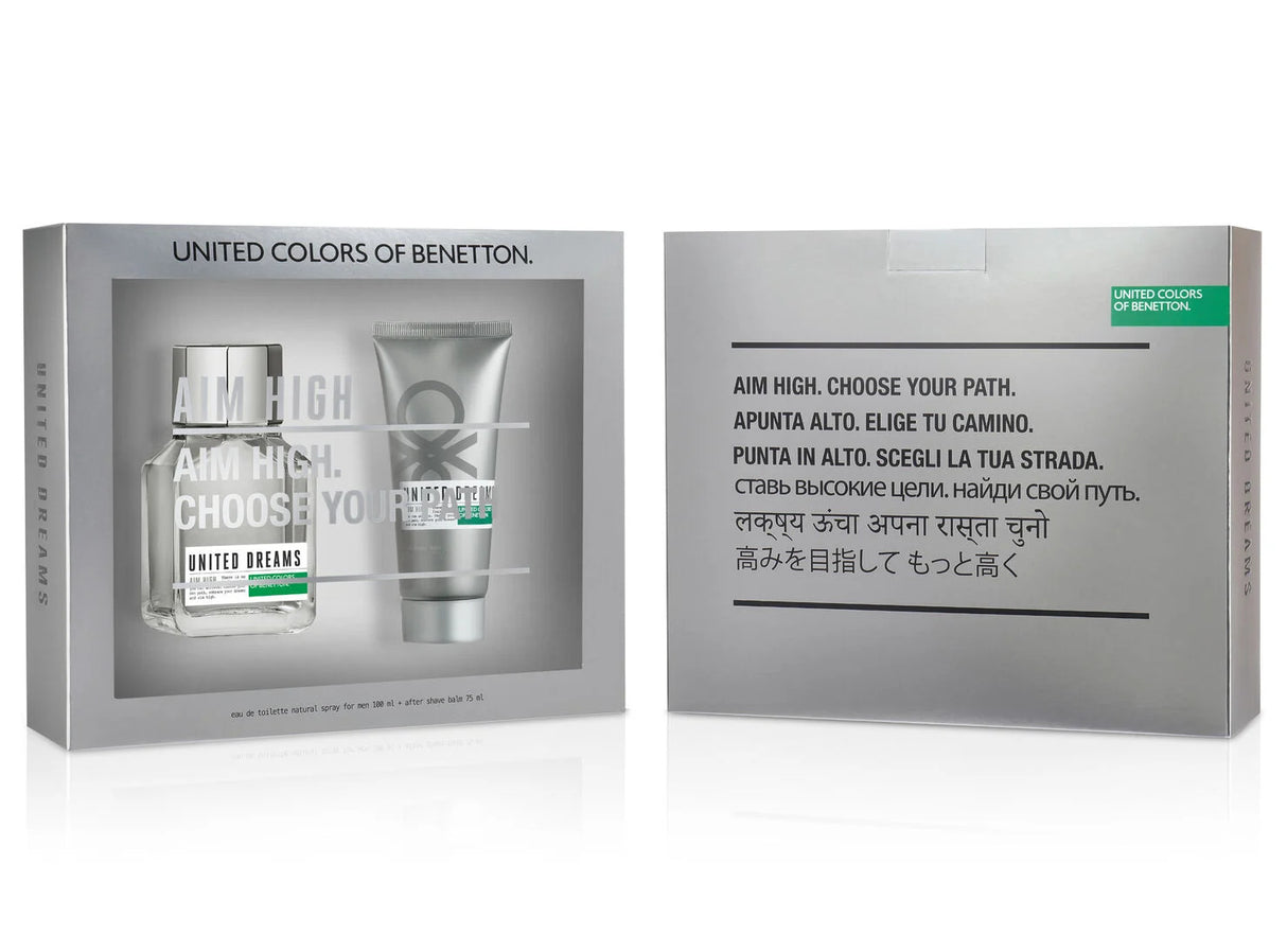 Estuche Aim High Choose Your Path Benetton Edt 100Ml+75Ml A/S Balm Hombre