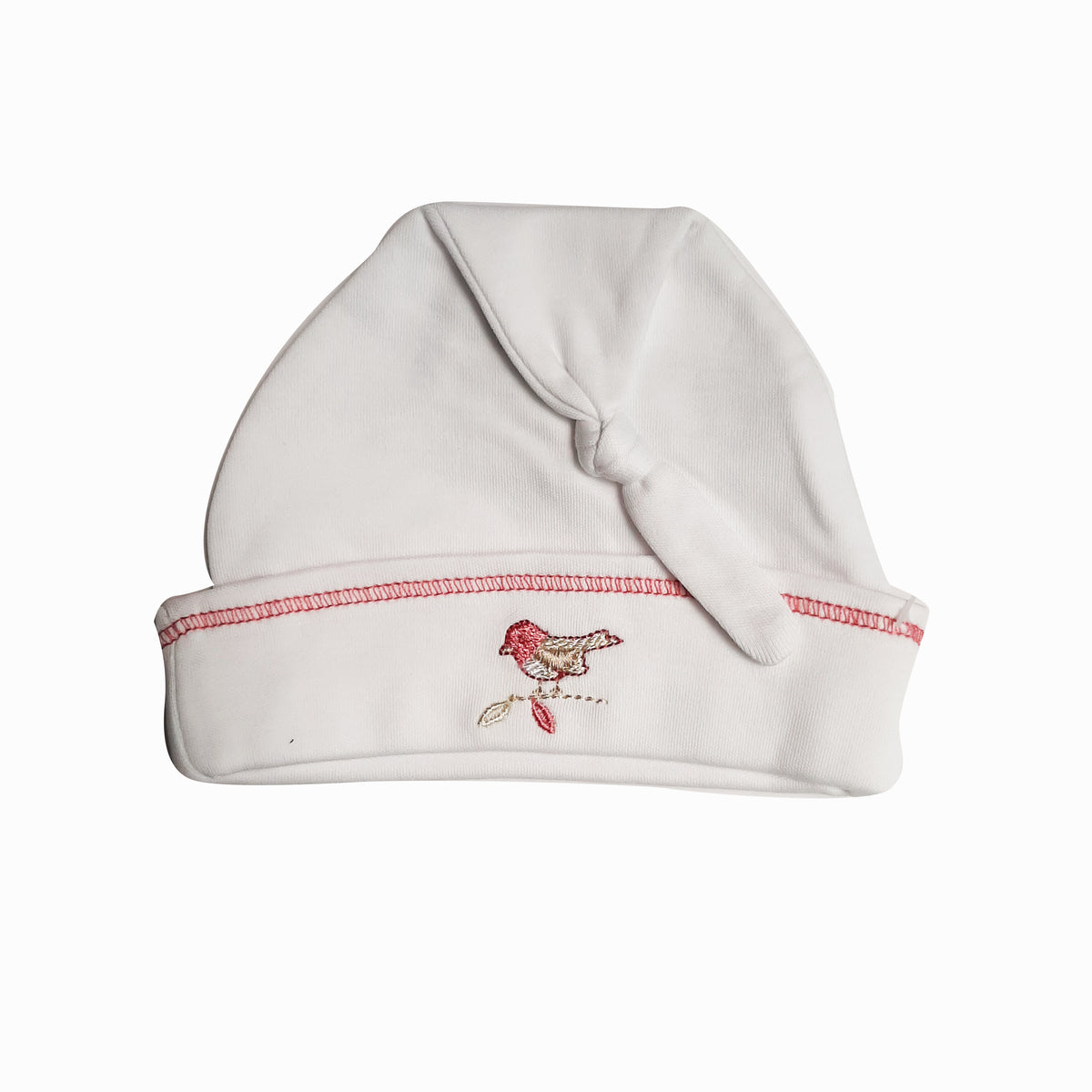 Gorro Babycottons C/Nudo Wld-Fox and Birds Bord Blanco Fresa