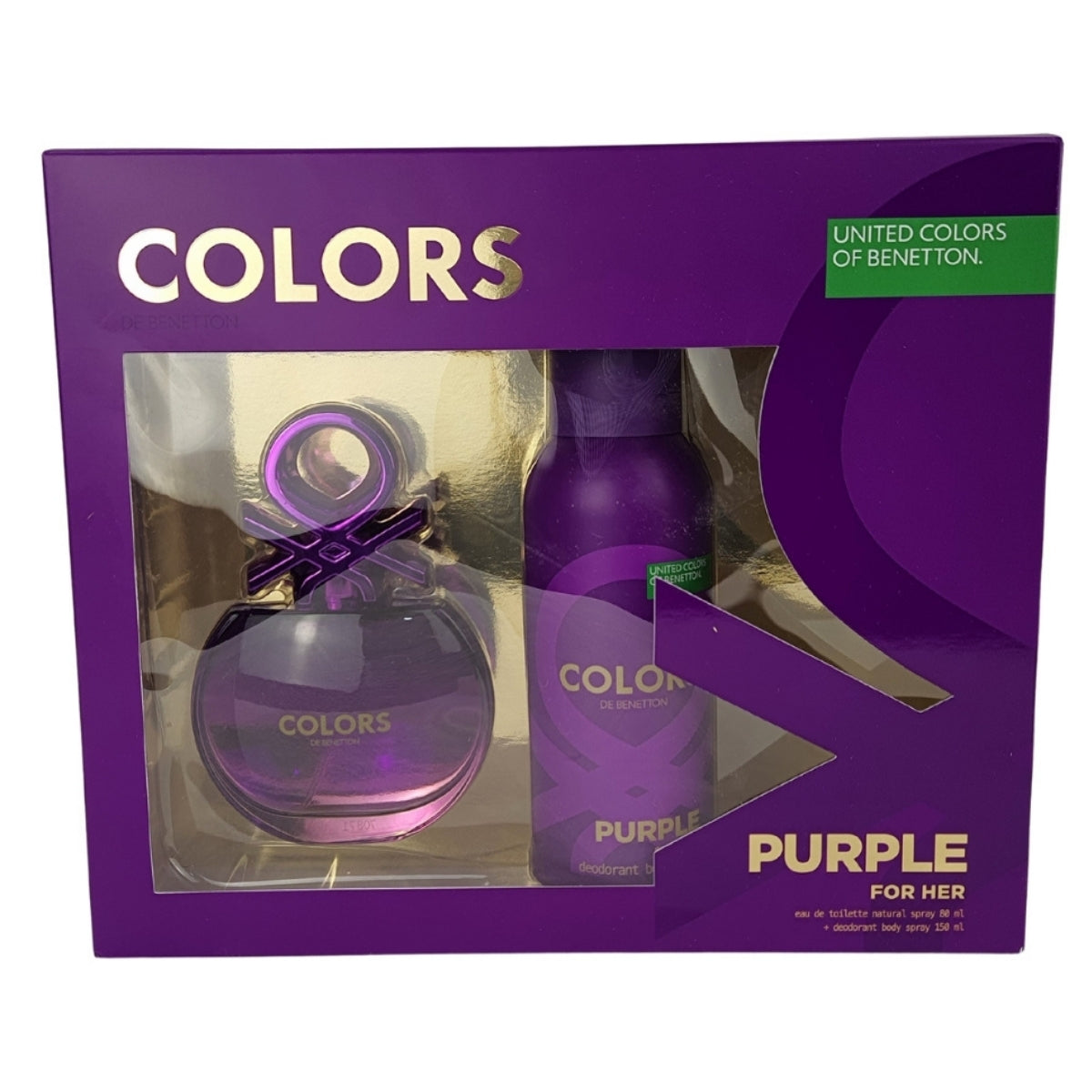 Estuche Colors Purple Benetton Edt 80Ml+150Ml Deo Mujer