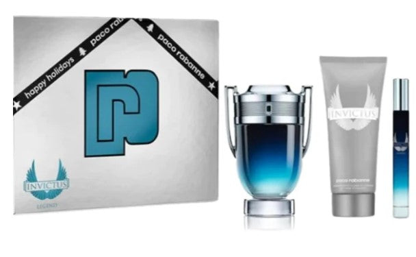 Estuche Invictus Legend Paco Rabanne (Tin) Edp 100Ml+100Ml S/G+10Ml Hombre