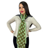 Bufanda Isaac Mizrahi Polka Dot Mix Verde, Marron Y Pepas Blancas Icl492107
