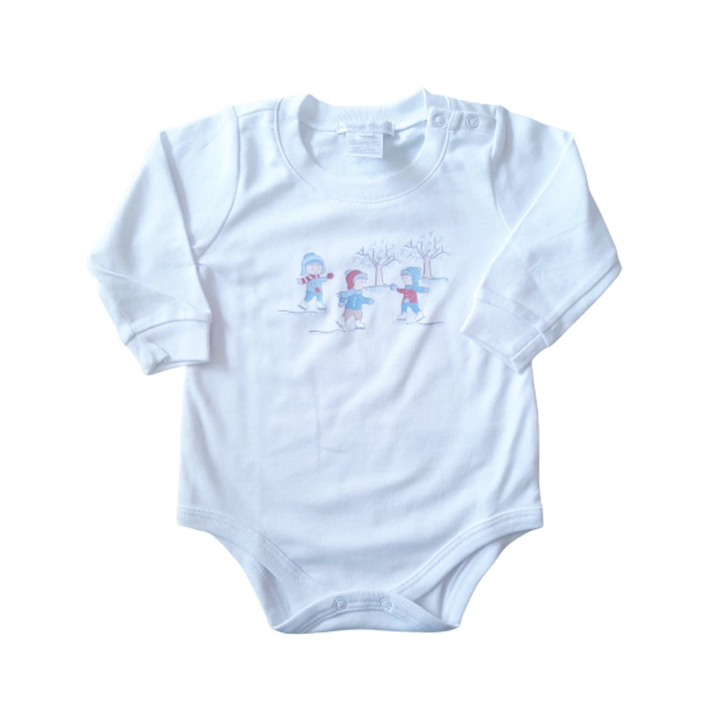 Body Babycottons Camiseta ML Wintertime Bco/ Celeste