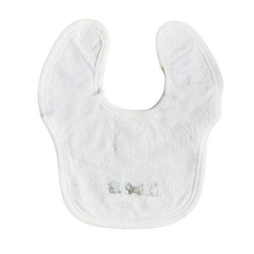 Babero  Babycottons Comer Pets C/Plastico Blanco