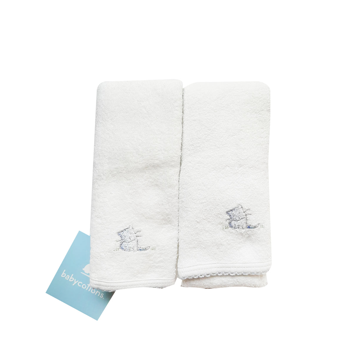 Babita Babycottons Larga Set X2 Towel Blanco Celeste