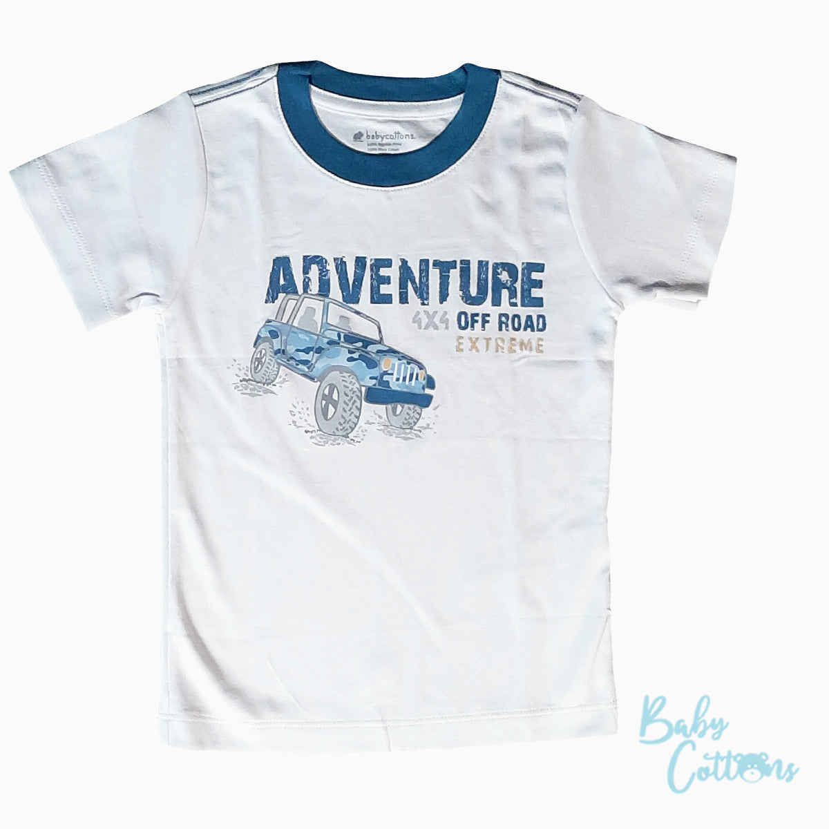 Camiseta Babycottons Adventure Blanco Azul