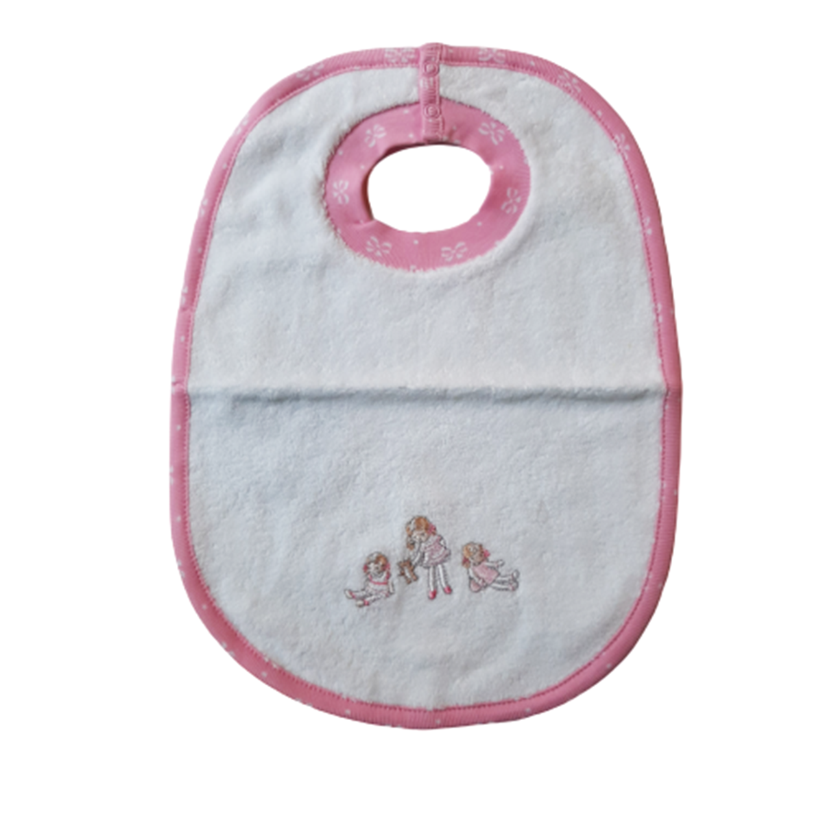 Babero Babycottons Comer Bea And Bows Blanco Rosa