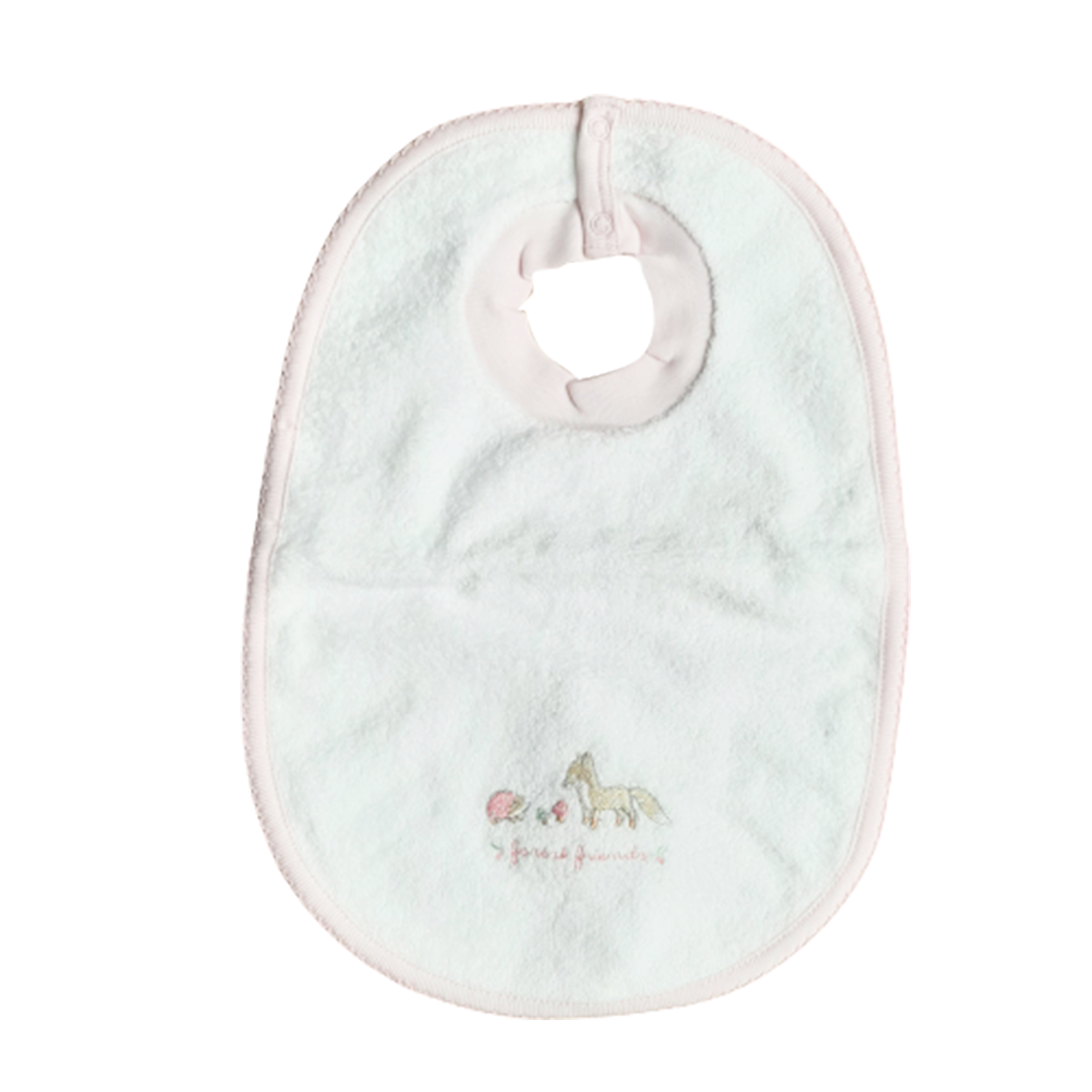 Babero Babycottons Comer Wld-Forest Friends C/Impermeable Blanco Rosa
