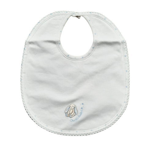 Babero Babycottons M Charlie Rabit Impermeable Blanco Celeste