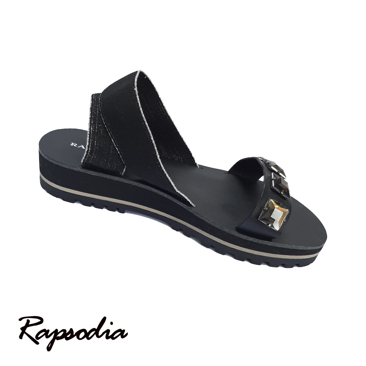 SANDALIAS RAPSODIA BEBU DI NEGRO CON PIEDRAS