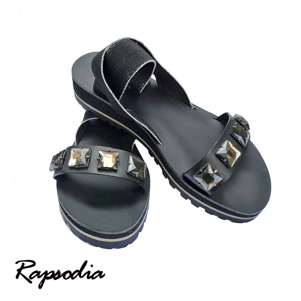 SANDALIAS RAPSODIA BEBU DI NEGRO CON PIEDRAS