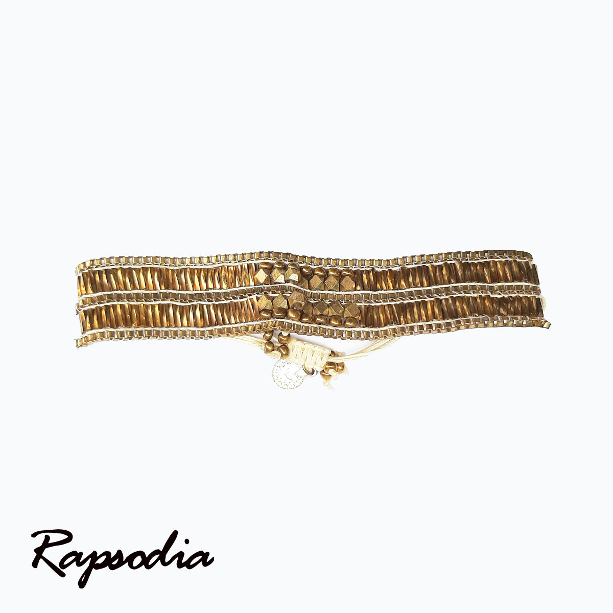 Brazalete  Rapsodia Dorada con canutillos dorado