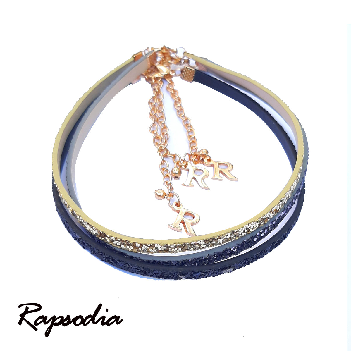 Collar Choker Rapsodia " Tres Colores con Escarcha"