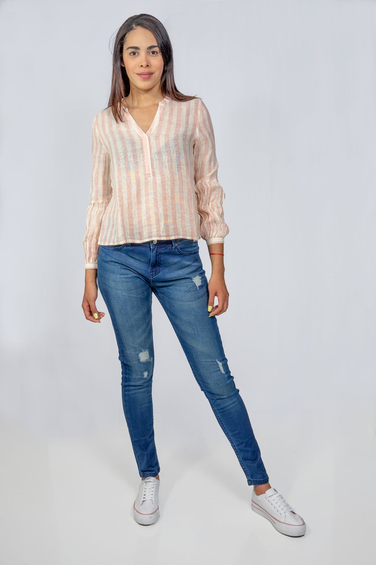 Blusa Rapsodia Elagertha Stripes Rosa