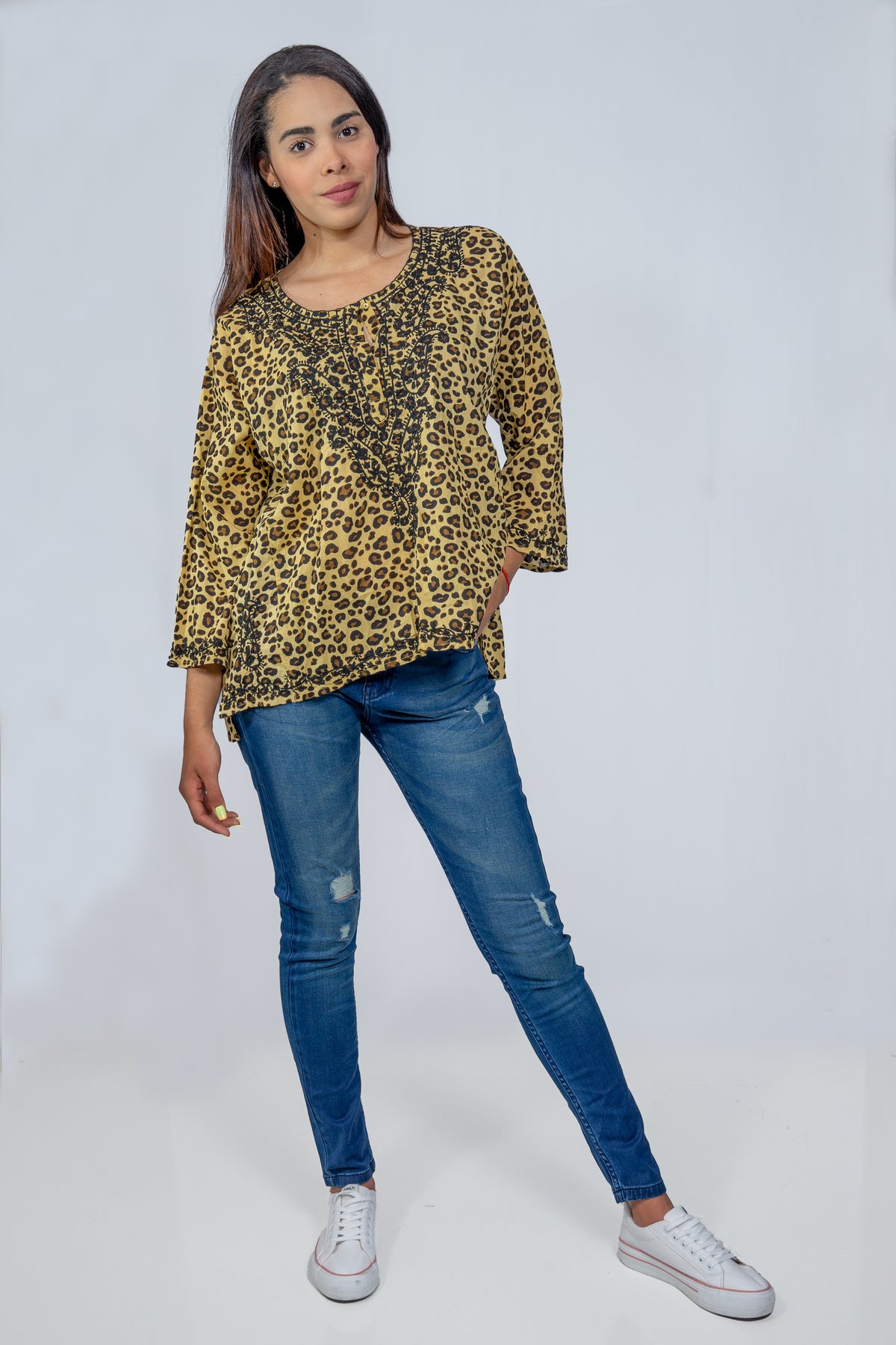 Blusa Rapsodia Gandha Animal Marron