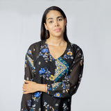 Blusa Only Onlnina L/S V-Neck Negro Denim