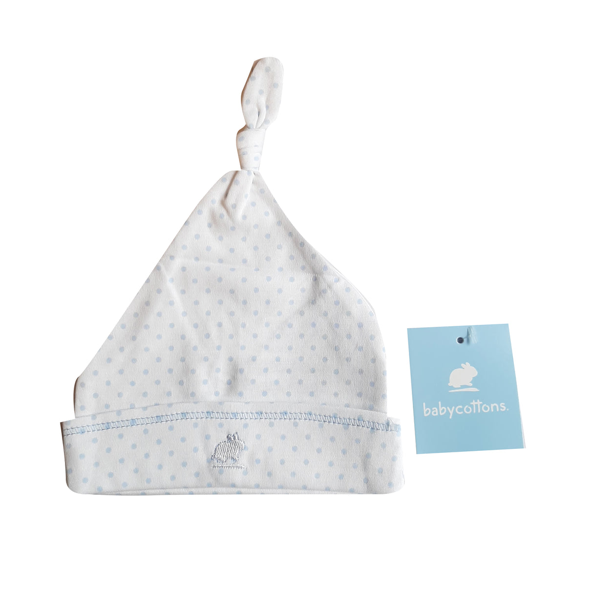 Gorro Babycottons C/nudo Ballons Composi Blanco Celeste