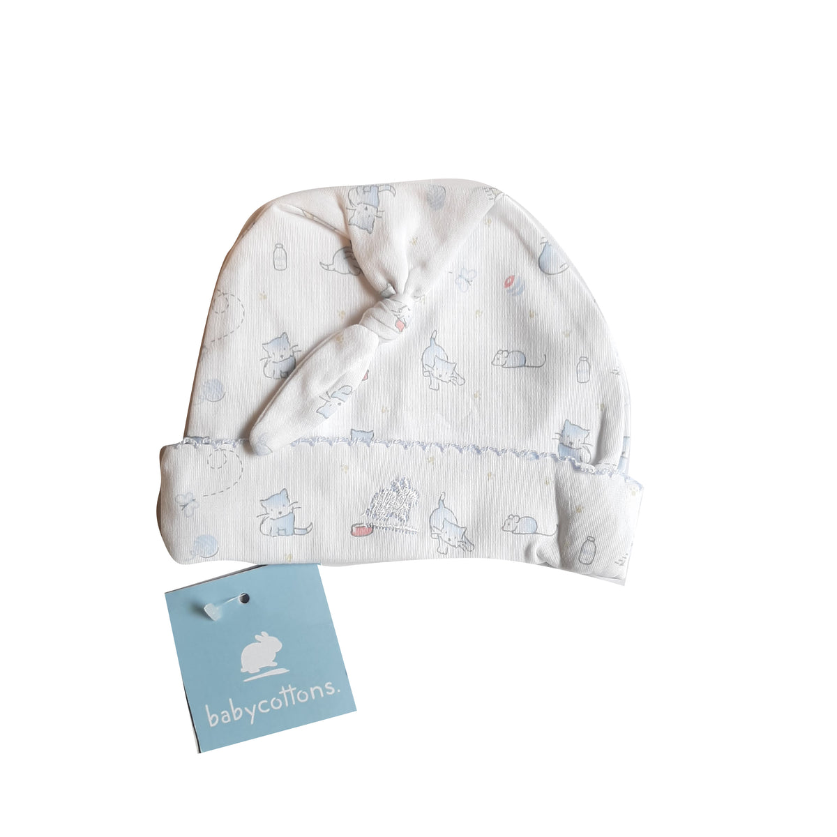 Gorro  Babycottons C/nudo Gustav Celeste