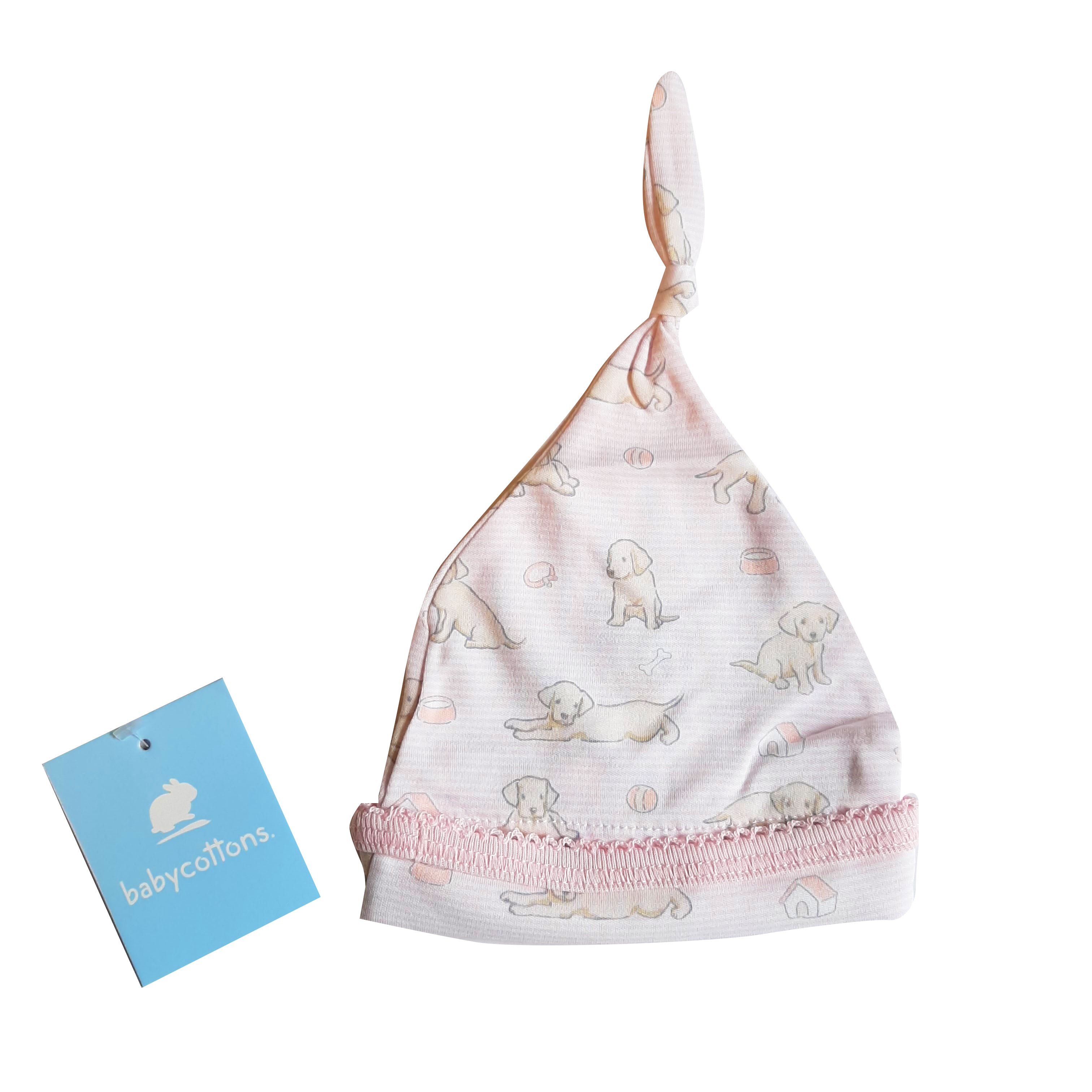 Gorro  Babycottons C/nudo Labrador Lara E Bco-Rosa