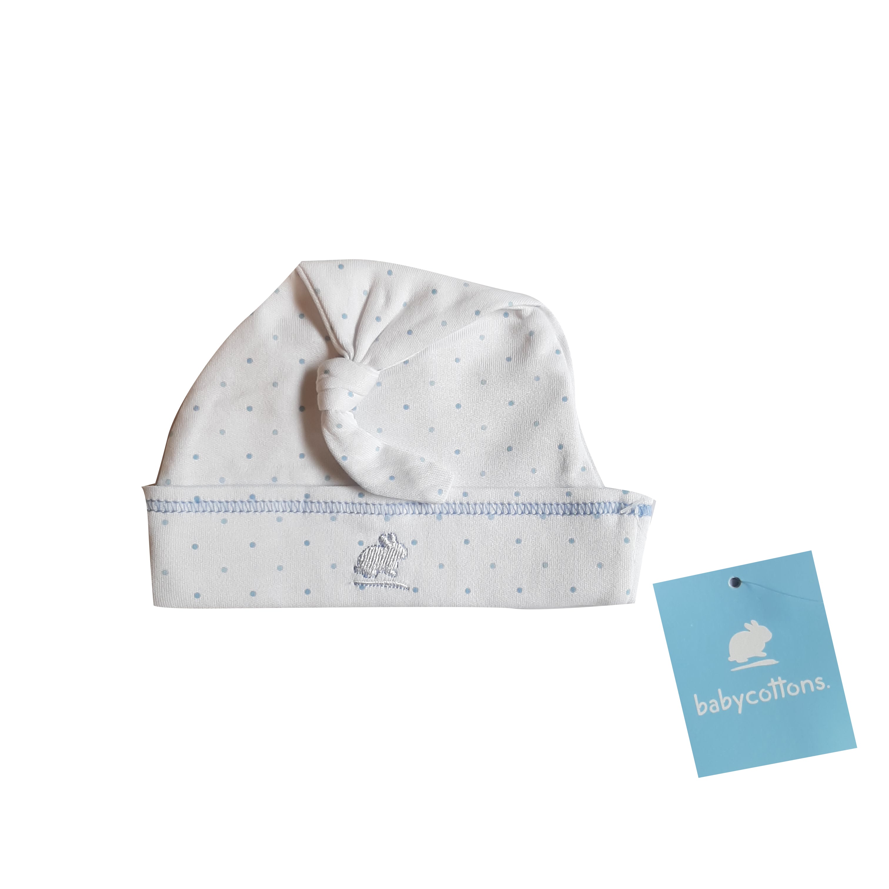 Gorro  Babycottons C/nudo Wintertime Dots E Blanco Celeste