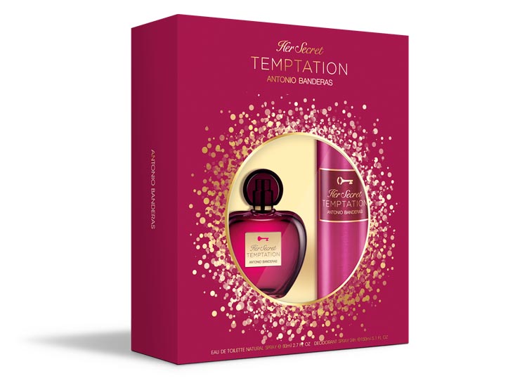 Estuche Her Secret Temptation Antonio Banderas Edt 50Ml +B/L 75ML Mujer