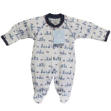 Enterito Babycottons Footie Basic ML Future Blanco Azul