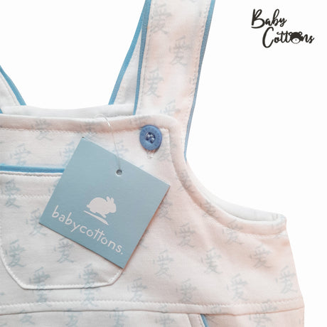 Jardinera Babycottons Short Dragon Blanco Azulino