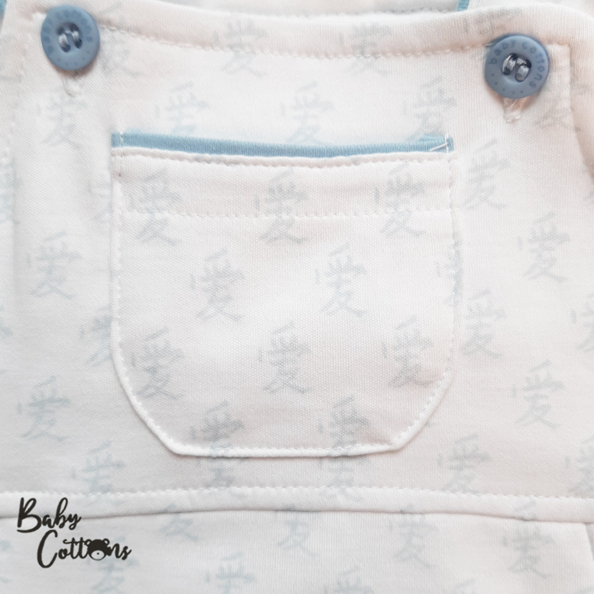 Jardinera Babycottons Short Dragon Blanco Azulino
