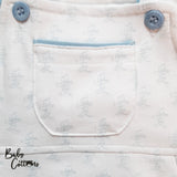 Jardinera Babycottons Short Dragon Blanco Azulino