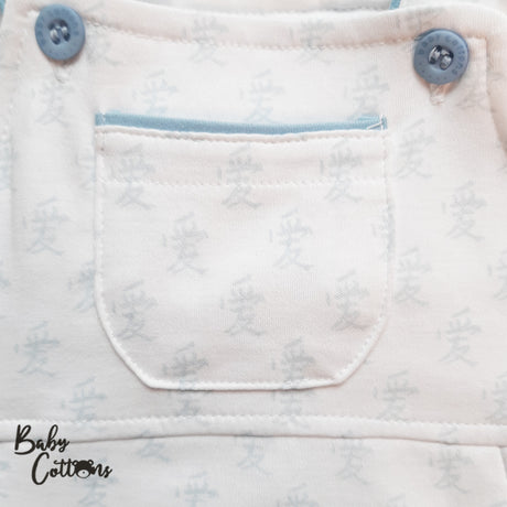 Jardinera Babycottons Short Dragon Blanco Azulino