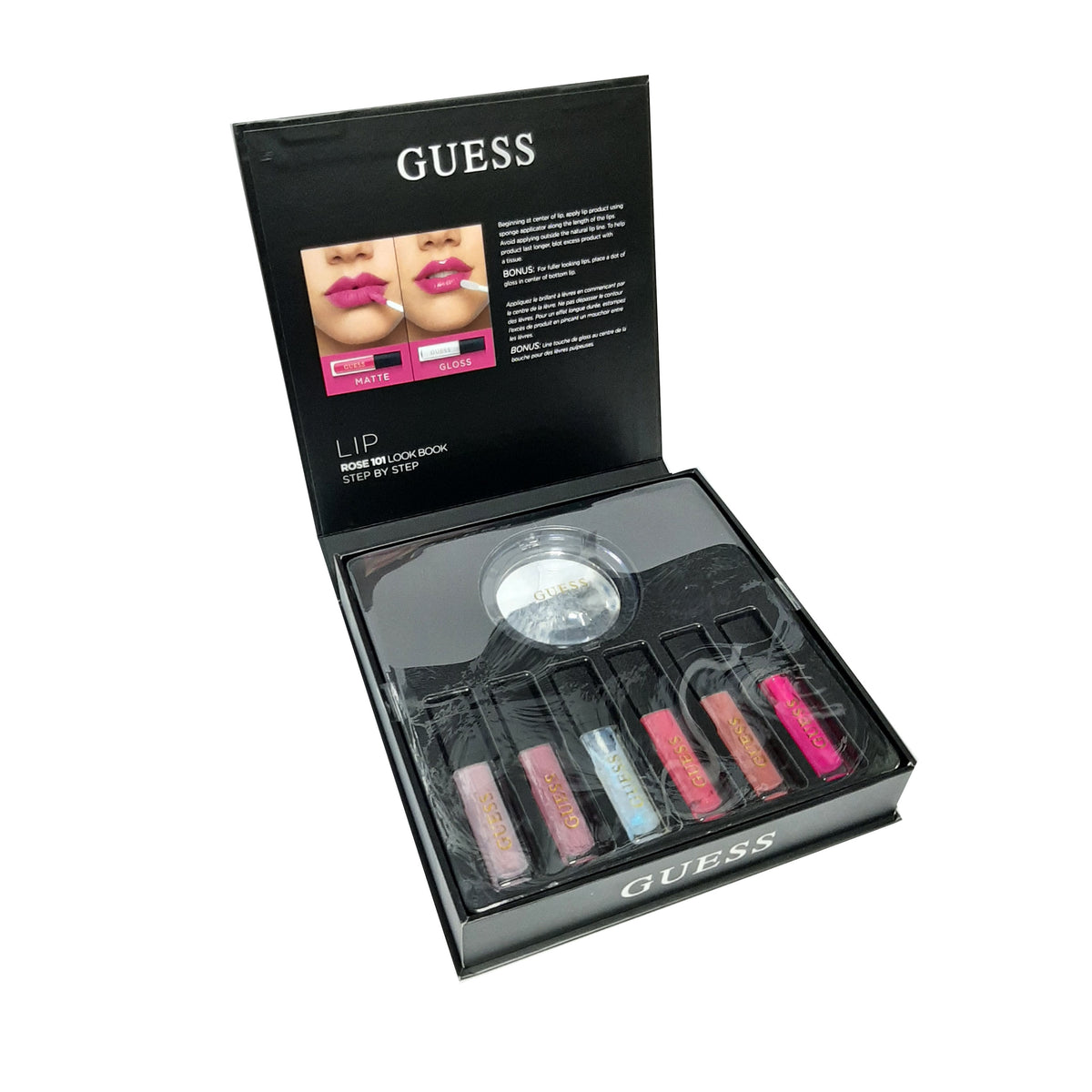 Estuche Guess Rose 101 Labios (3 Lipstick + 3 Lipgloss)