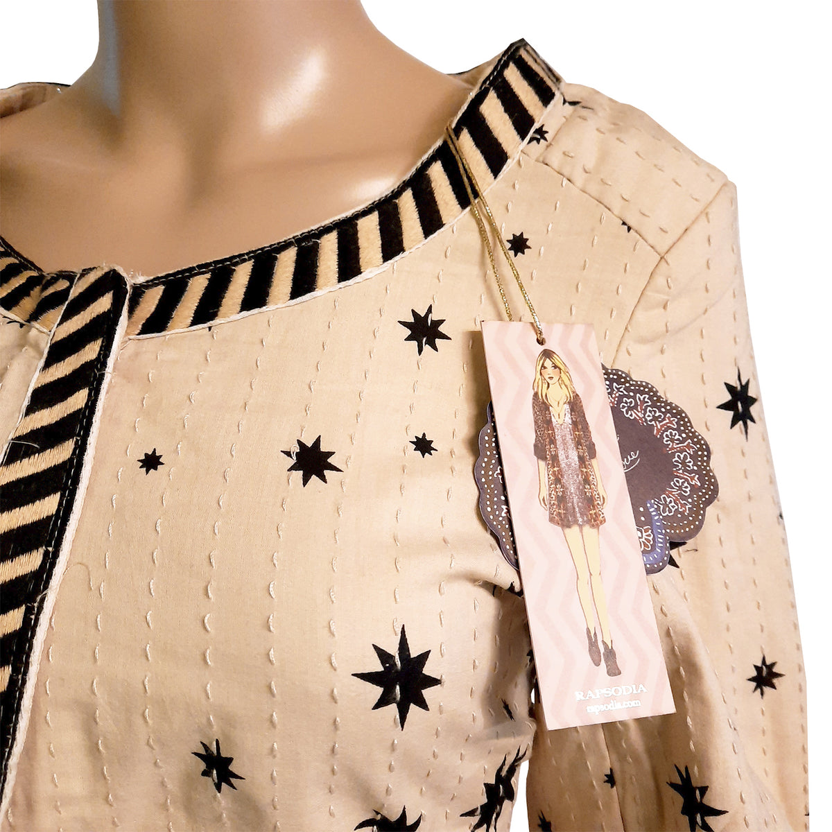 Chaqueta Rapsodia Quilt Stars Crudo