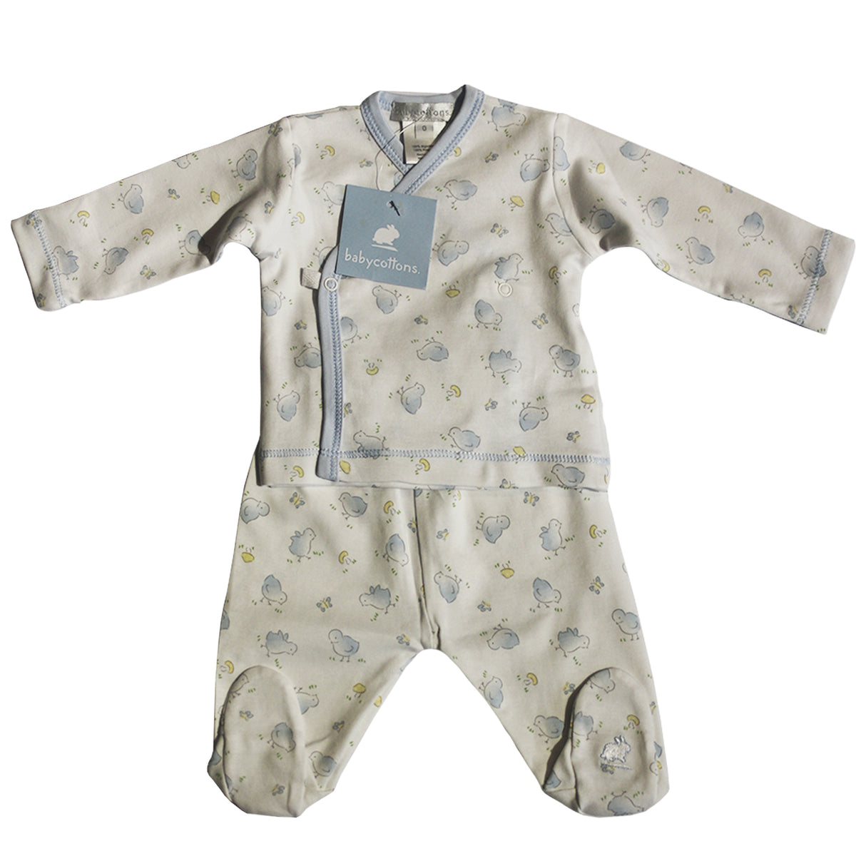 Set Babycottons Samuel Batita ML Ranita C/Pie Blanco Celeste