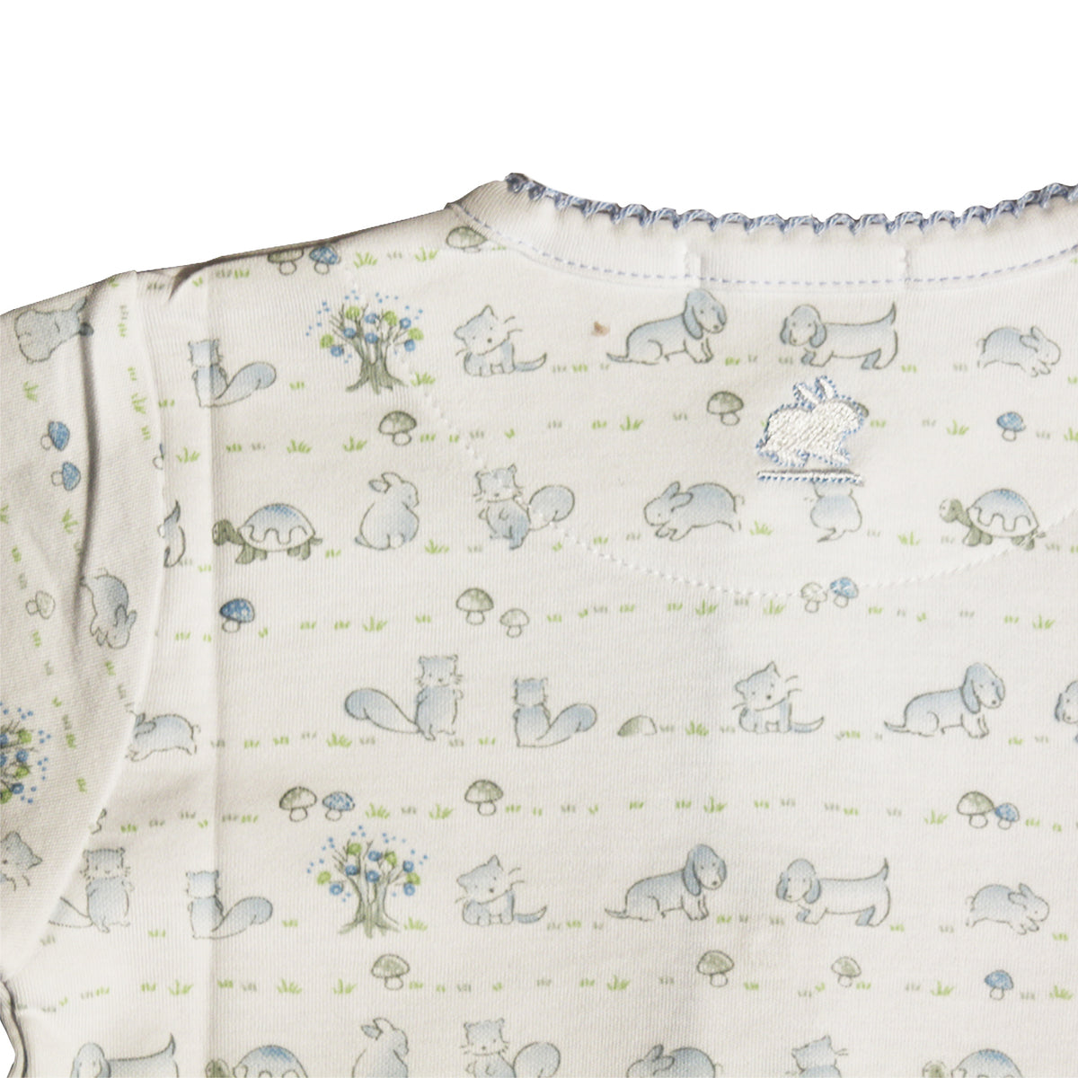 Enterito Babycottons Footie En las maderas  Blanco - Celeste