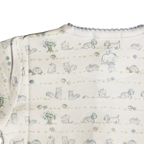 Enterito Babycottons Footie En las maderas  Blanco - Celeste