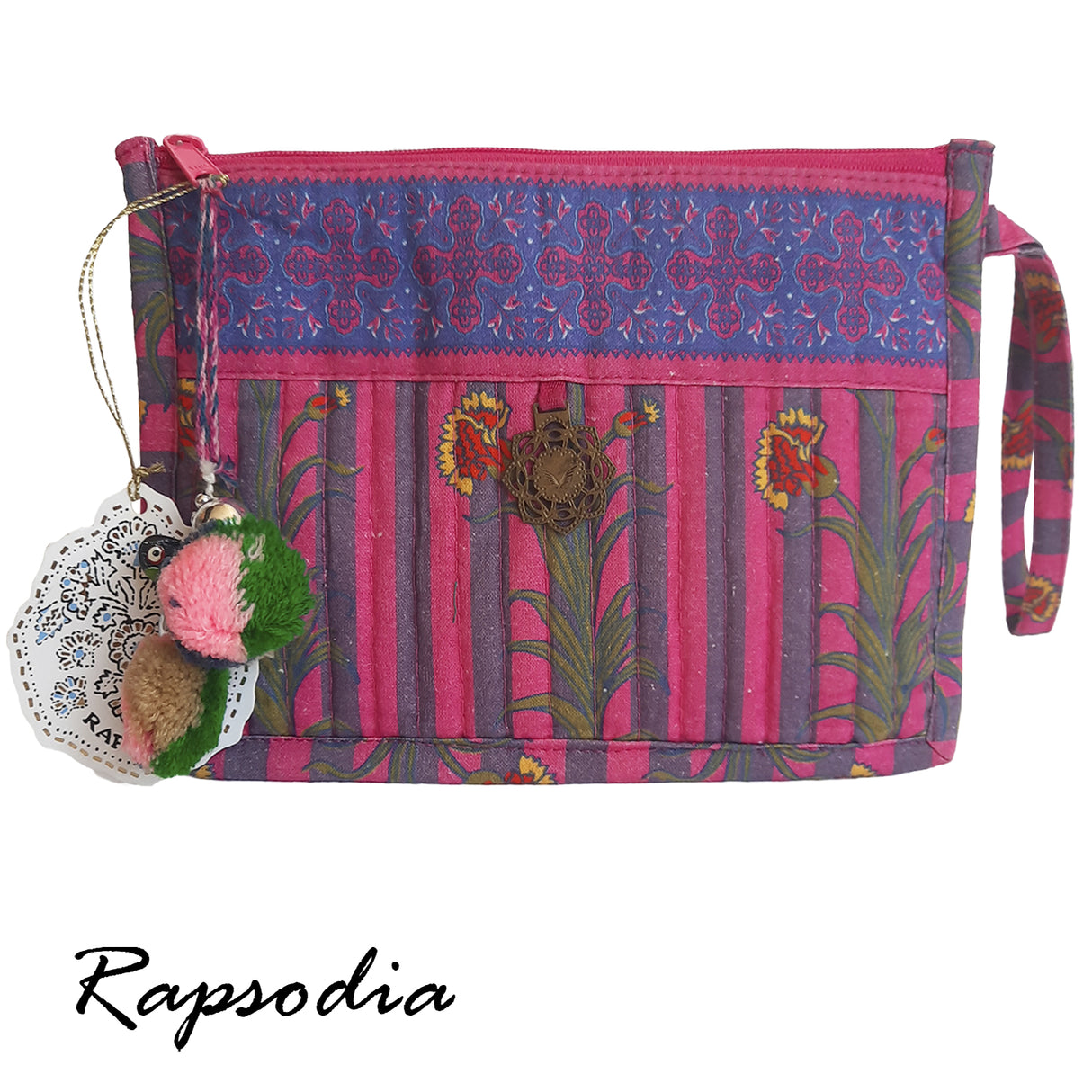 Cosmetiquero Rapsodia Flat Floral Fucsia