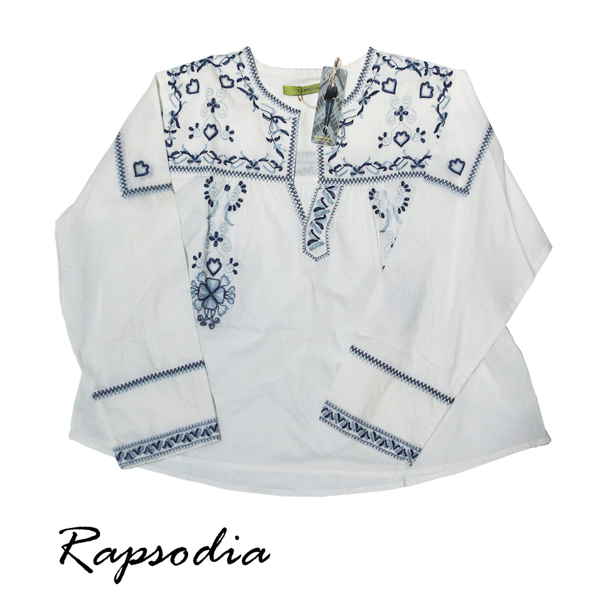 Blusa Rapsodia  Bell Blanco Azul